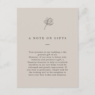 Cartão De Informações Mínimo Floral Neutro Presentes Desejando Bem Enclo