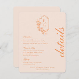 Cartão De Informações Mínimo Moderno | Detalhes do Convidado de Casament