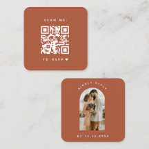 Mínimo Terracotta Arch Foto QR Code RSVP Amor