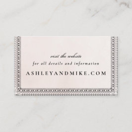 Cartão De Informações Minisite Elegante Blush & Black Watercolor Lace