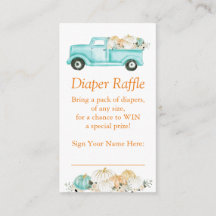 Mint Orange Little Pumpkin Fralda Raffle Ticket