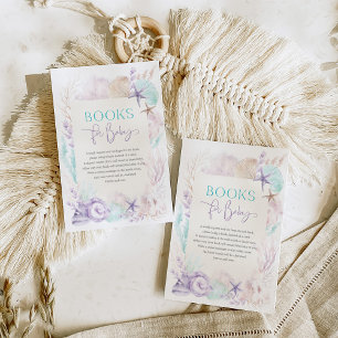 Cartão De Informações Mint Roxo sob o mar Sereia Livros para Bebê
