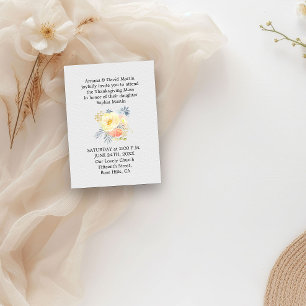Cartão De Informações Missa de Ação de Graças da Quinceanera com Flora C