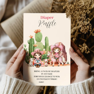 Cartão De Informações Moça Rosa - Vaca Ocidental - Chá de fraldas Diappe