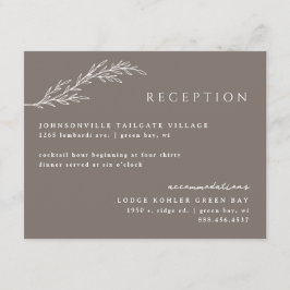 Cartão De Informações Mocha Moderno Detalhes Florais Botânicos Estencios