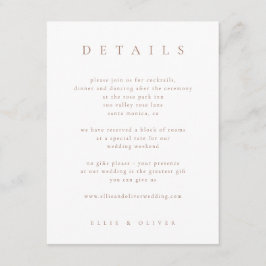 Cartão De Informações Mocha Mousse & White Boho Detalhes Sobre Casamento