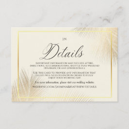 Cartão De Informações Modern Beach Coastal Frame Wedding  