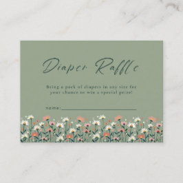 Cartão De Informações Modern Boho Floral Sage Baby in Bloom Chá