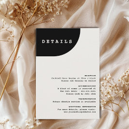 Cartão De Informações Modern Chic Black and Ivory Details