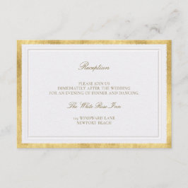 Cartão De Informações Modern Classic Pearl Gold Elevated Wedding Details