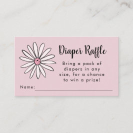 Cartão De Informações Modern Daisy Girls Chá de fraldas Fralda Raffle