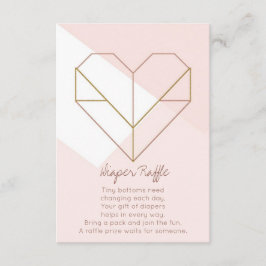 Cartão De Informações Modern Diaper Raffle Card – Abstract Heart Baby