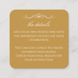 Cartão De Informações Modern Elegant Gold & White Wedding QR Details