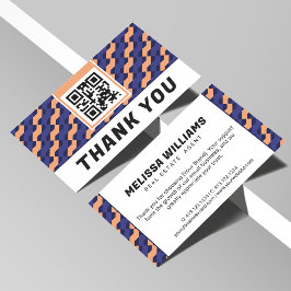 Cartão De Informações Modern Geometric Interlocking Pattern Thank You 