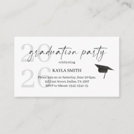 Cartão De Informações Modern Graduation Party Invitation Insert
