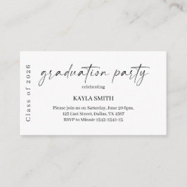 Cartão De Informações Modern Graduation Party Invitation Insert