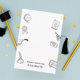 Cartão De Informações  Modern Hand Drawn Chic Graduate Enclosure Card