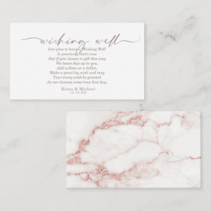 Cartão De Informações Modern Marble Glitter Wishing Well V1 Blush ID816