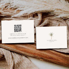 Cartão De Informações Modern Neutral QR Code Wedding Details & RSVP