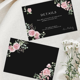 Cartão De Informações Modern Pink Roses Details Graduation