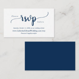 Cartão De Informações Modern Rustic, Marinho Blue, site de RSVP online