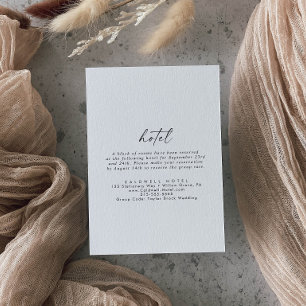 Cartão De Informações Modern Script Hotel