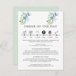 Cartão De Informações Modern Watercolor Eucalyptus Greenery Wedding