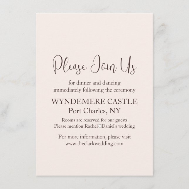 Cartão De Informações Modern Wedding (Frente)