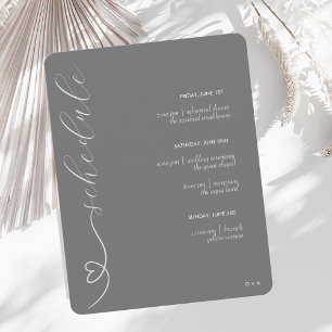 Cartão De Informações Modern Wedding   Agendar e Detalhes   Prata Escura