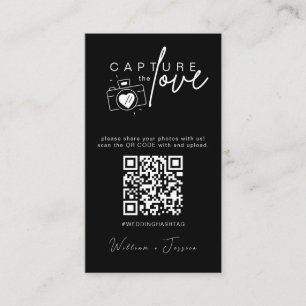 Cartão De Informações Moderno Casamento Capture o Código Qr do amor