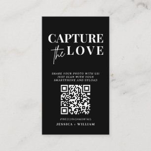 Cartão De Informações Moderno Casamento Capture o Código Qr do amor