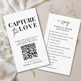 Cartão De Informações Moderno Casamento Capture o Código Qr do amor