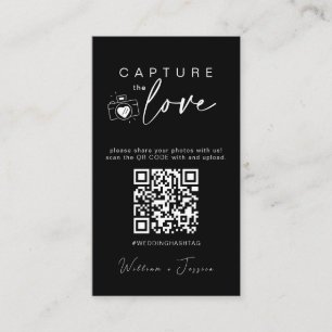 Cartão De Informações Moderno Casamento Capture o Código Qr do amor