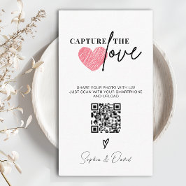 Cartão De Informações Moderno Casamento Minimalista Captura O Código QR 