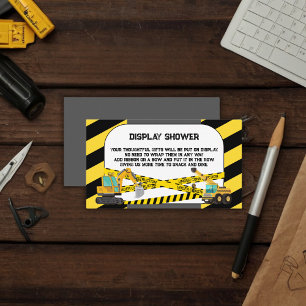 Cartão De Informações Moderno em Chá de fraldas de Construção