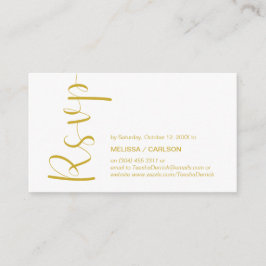 Cartão De Informações Moderno Minimalista, Script Dourado, responder RSV
