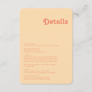 Cartão De Informações Moderno Retro   Creme de Laranja Detalhes Bordas A