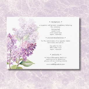Cartão De Informações Moderno Romântico Roxo Sage Lilacs Detalhes do Cas