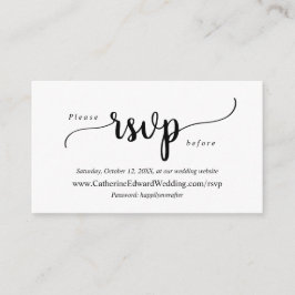 Cartão De Informações Moderno Rustic, Black Script, site de RSVP on-line