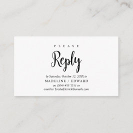 Cartão De Informações Moderno Rústico, Letra Preta, responder RSVP