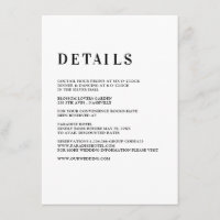Moderno, simples, frisch - Hochzeit Enclosure Card