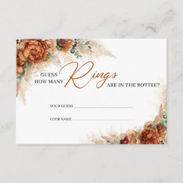 Cartão De Informações Moderno terracotta pampas boho Adivinha quantos an