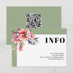 Cartão De Informações Moldura com ramo de rododendro e flores de casamen