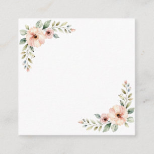 Cartão De Informações Moldura de Canto de Casamento com Aquarela Floral