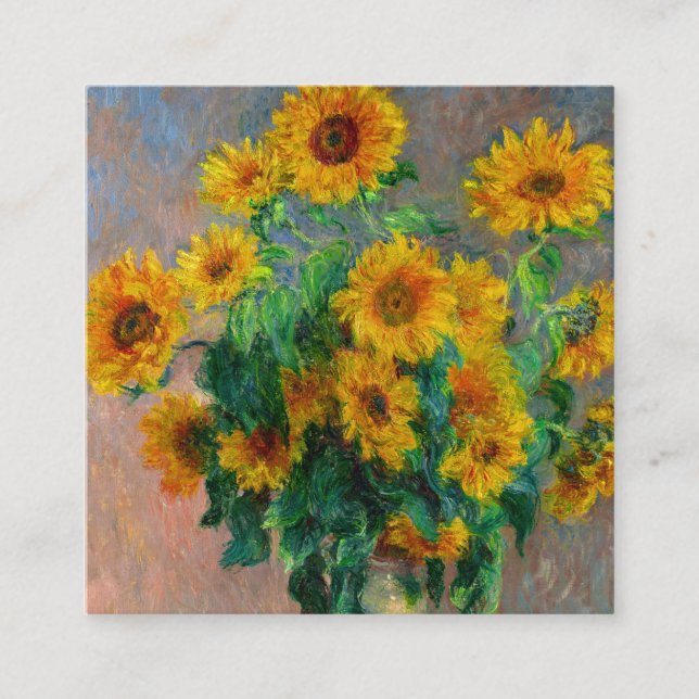 Cartão De Informações Monet Sunflower (Frente)