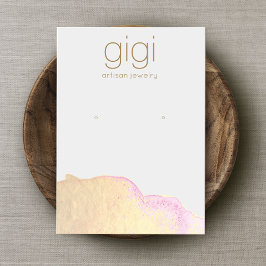 Cartão De Informações Monitor Dourado de Abstrato de Aquarela Grande