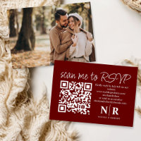 Monograma de Casamento Código QR RSVP com Elegante