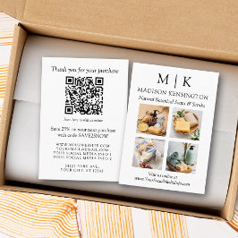 Cartão De Informações Monograma ou adição de logotipo Business Código QR