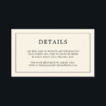 Cartão De Informações Monograma Simples de Creme para Casamento Elegante<br><div class="desc">Cartão simples de recinto de casamento com um design moderno e elegante com seus detalhes cercados por uma fina borda e seu monograma no verso. Todos os elementos de design são pretos sobre um fundo neutro marfim / creme e podem ser alterados na ferramenta de edição de design. Um design...</div>