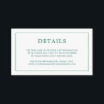 Cartão De Informações Monograma Simples Verde Esmeralda Elegante Casamen<br><div class="desc">Cartão de recinto de casamento simples e pequeno com um design moderno e elegante com seus detalhes cercados por uma fina borda e seu monograma no verso. Todos os elementos de design estão em uma tonalidade de joia esmeralda verde e podem ser alterados na ferramenta de edição de design. Um...</div>